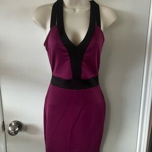 Strappy Purple and Black Women's Dress S